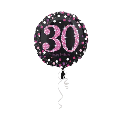 Ballon Anniversaire rond 30 ans rose
