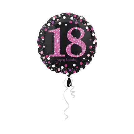 Ballon Anniversaire rond 18 ans rose 