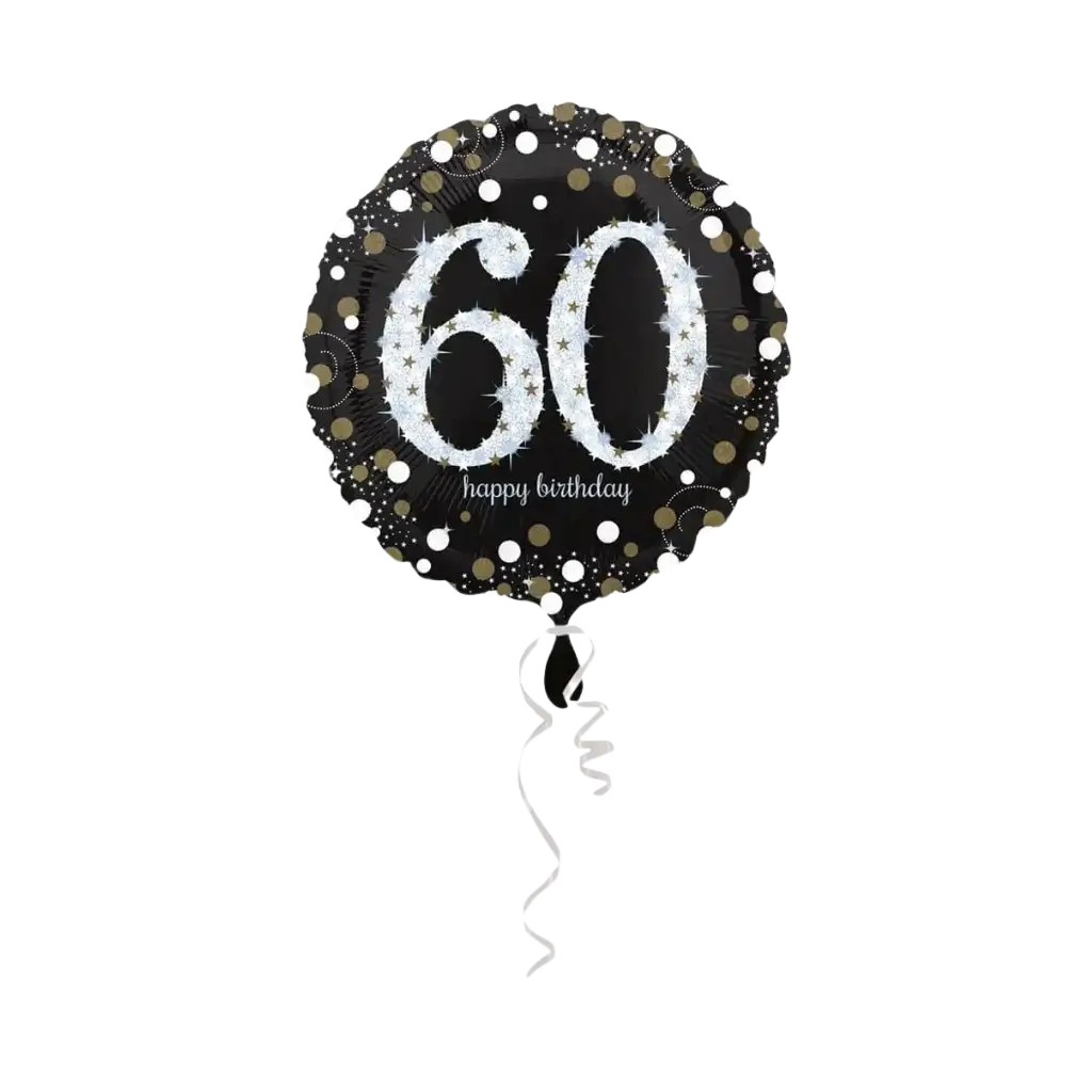 Ballon Anniversaire rond 60 ans argent