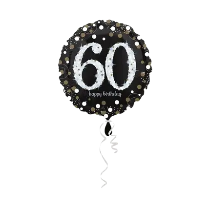 Ballon Anniversaire rond 60 ans argent