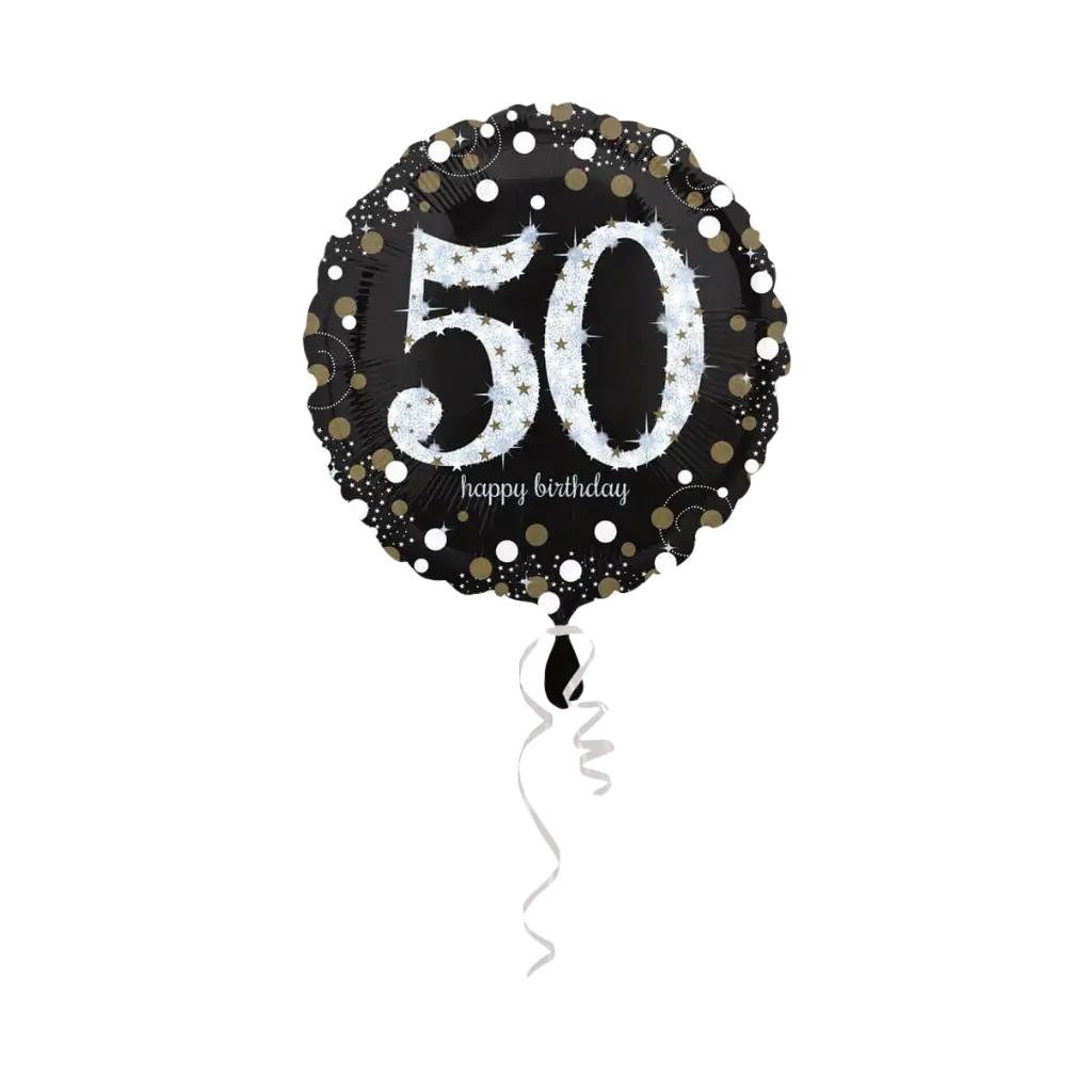 Ballon Anniversaire rond 50 ans argent