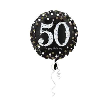 Ballon Chiffre 50 ans aluminium Bleu 102cm : Ballons 50 ans - Sparklers Club