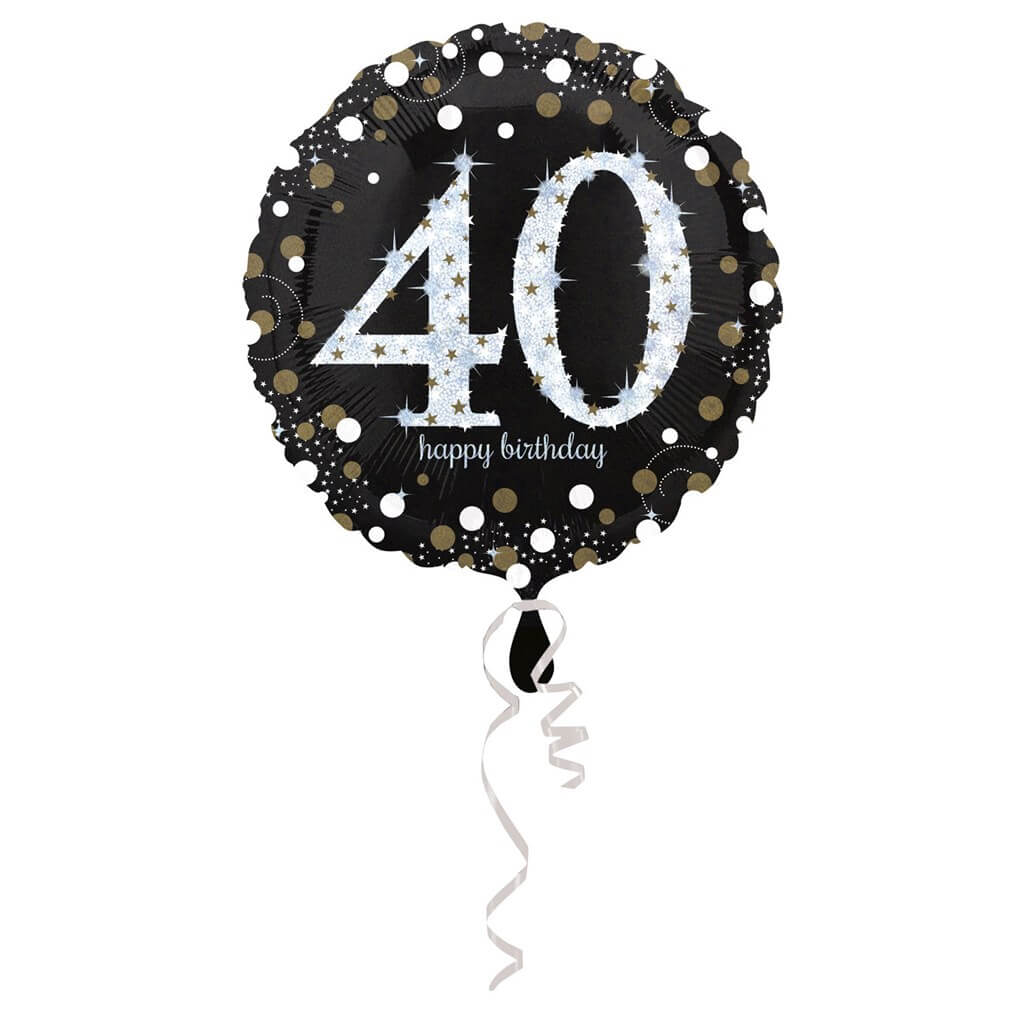 Ballon Anniversaire rond 40 ans argent