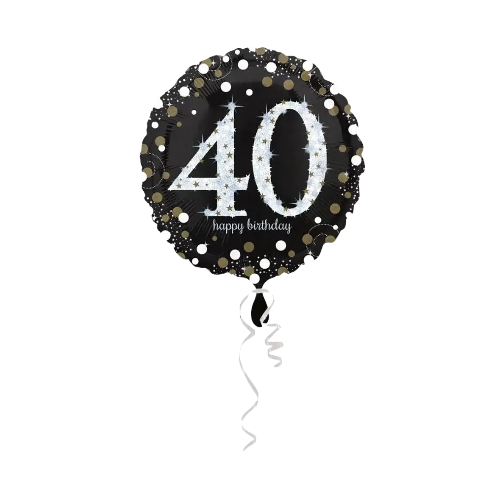 Ballon Anniversaire rond 40 ans argent