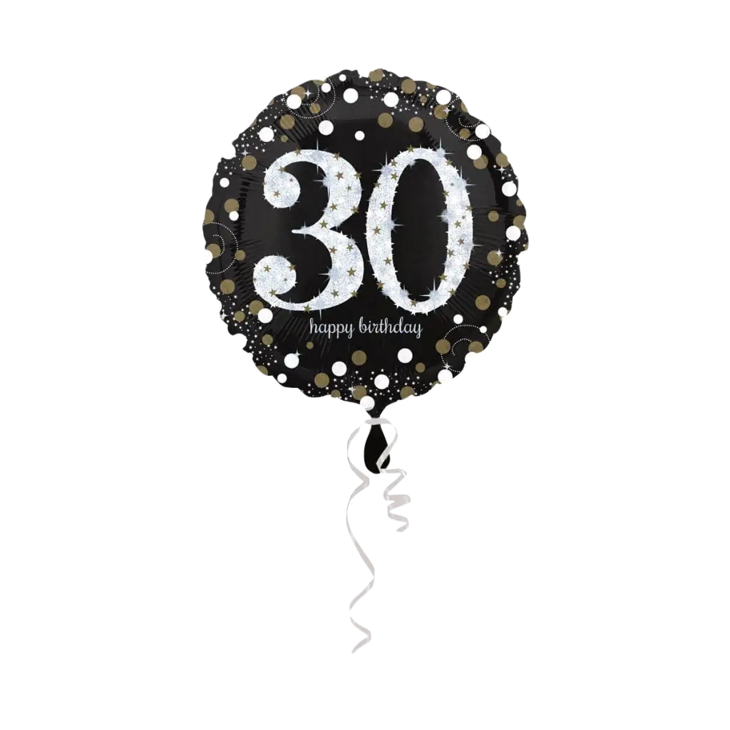 Ballon Anniversaire rond 30 ans argent