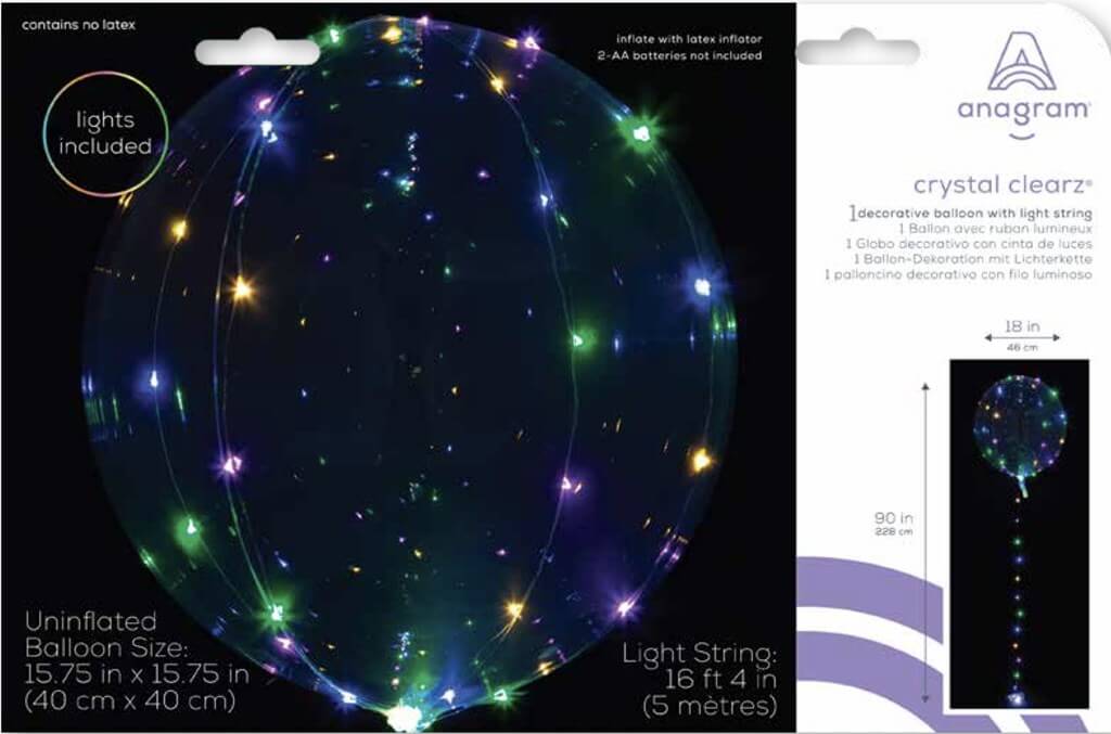 Ballon lumineux transparent à LED blanche ø40cm