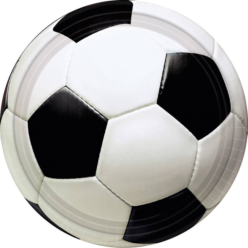 Assiette en papier Ballon de Foot ø18cm (Lot de 8) 
