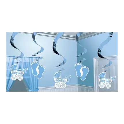 Décoration spirale Baby Boy 61cm (5 pièces)
