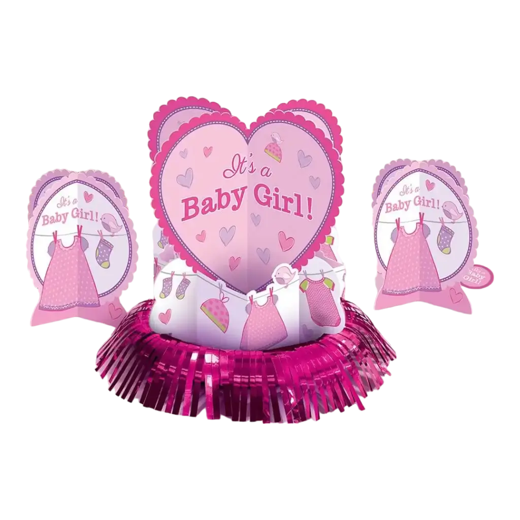 Kit décoration de table Baby Shower Fille (23 pièces) 