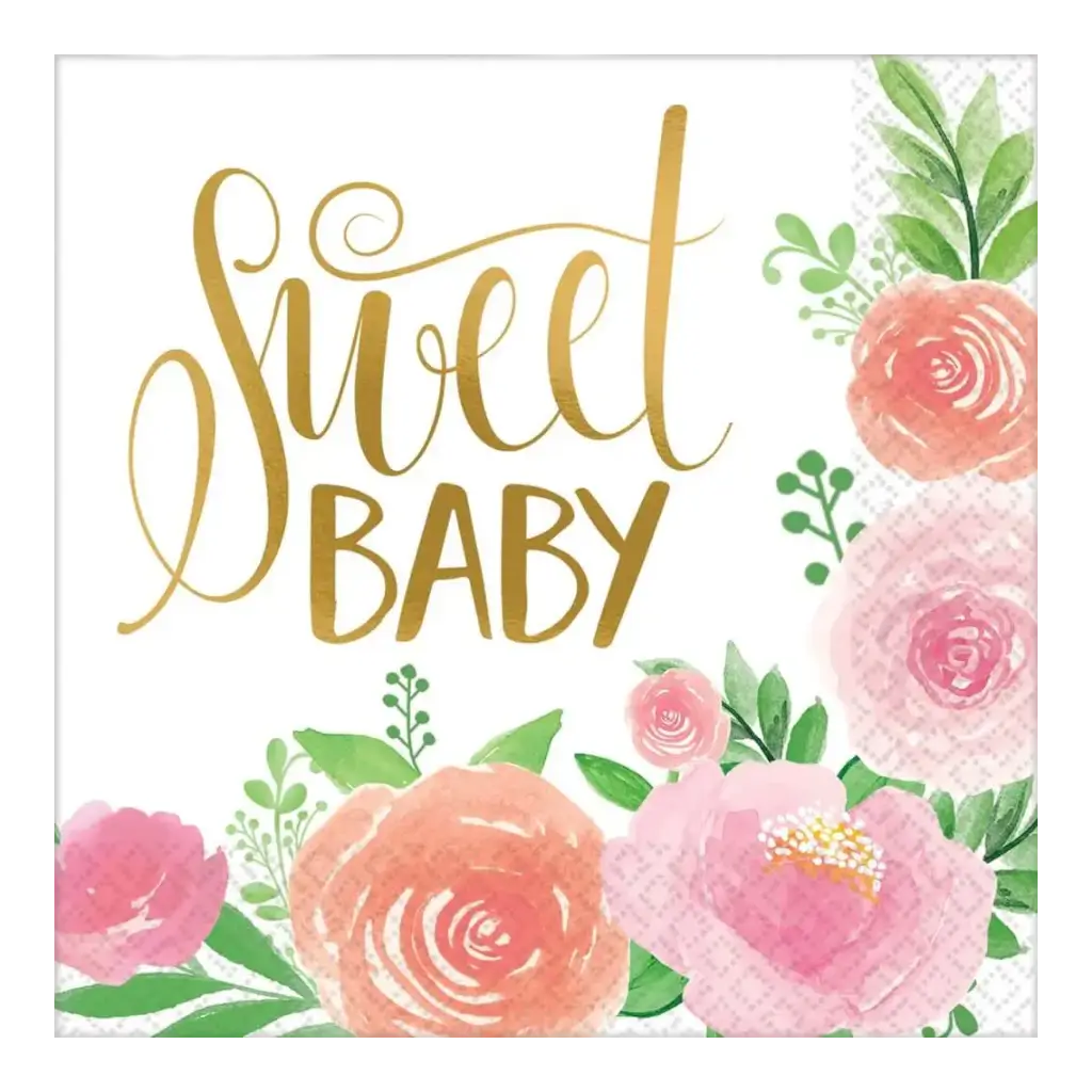 Serviette en papier Sweet Baby Girl (Lot de 16)