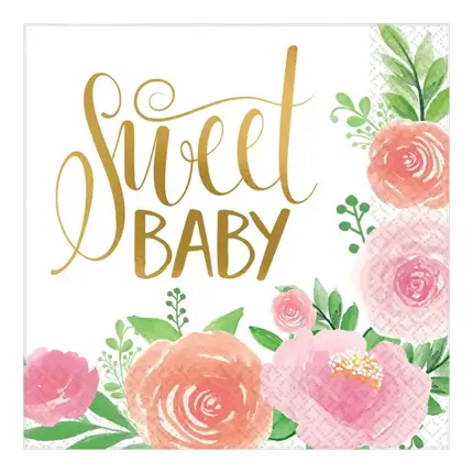 Serviette en papier Sweet Baby Girl (Lot de 16)