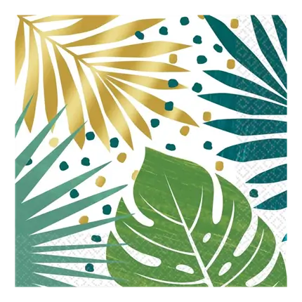 Serviette en papier motif feuilles tropicales (lot de 16)