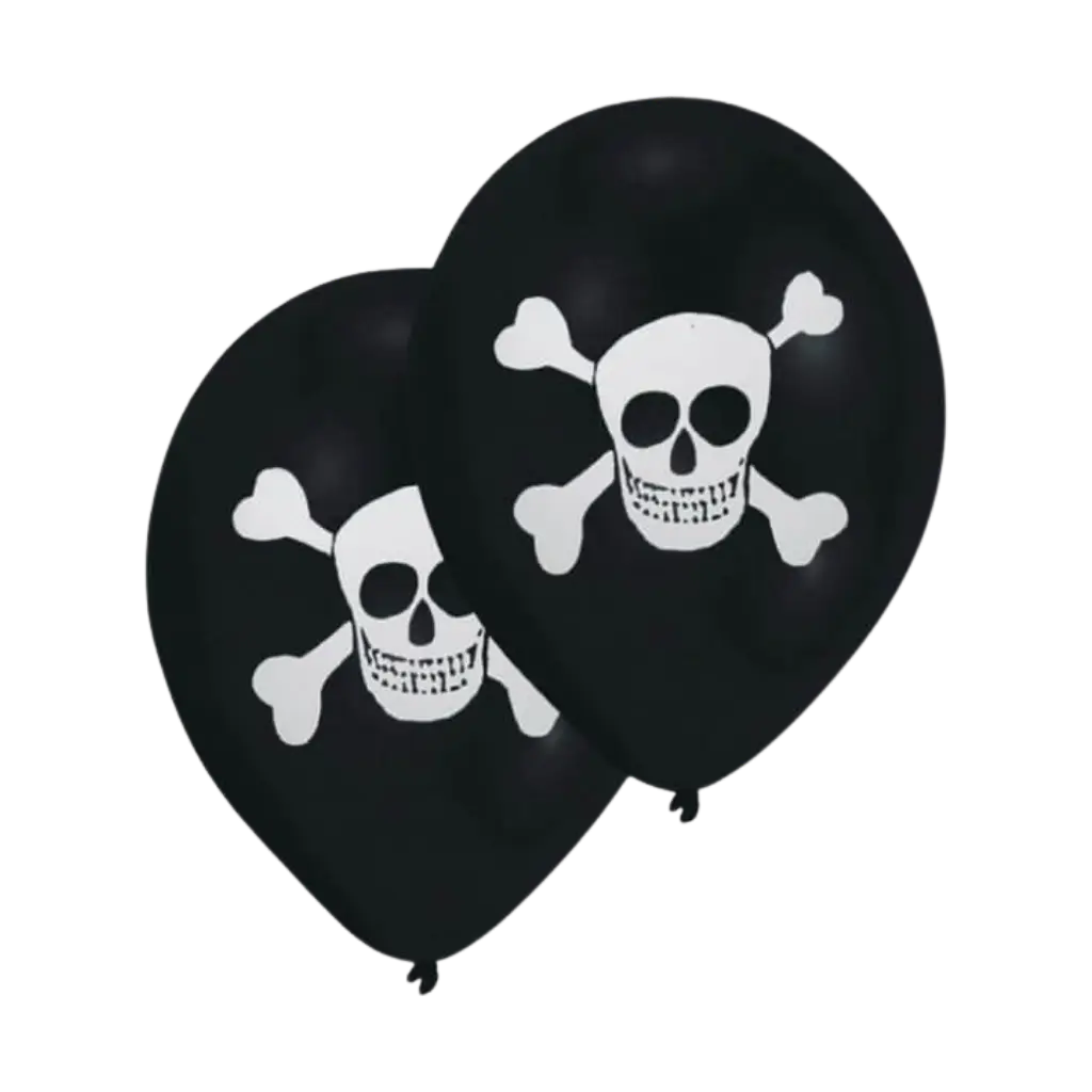 Lot de 8 ballons tête de mort Pirate 