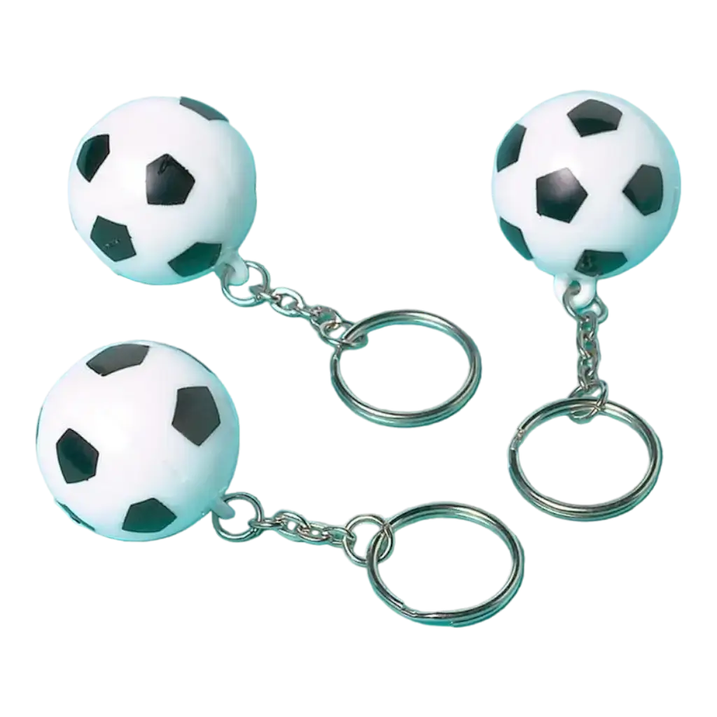 12 Porte-clefs Ballon de Foot ø3cm