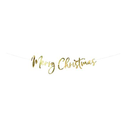 Guirlande en papier Merry Christmas Or