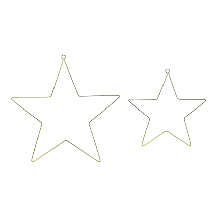 Décorations à suspendre Étoiles en métal or (Lot de 2) 
