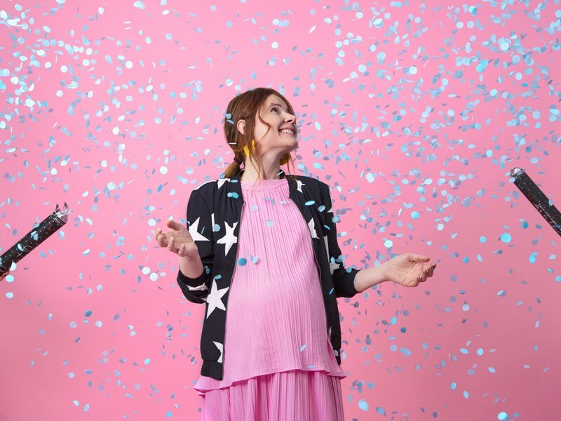 Partyjoker Canon à Confettis Gender Reveal - Lot 4 (2 Rose + 2 Bleu) - Confettis Biodégradables FSC® 3-5m Sûr Et Fun