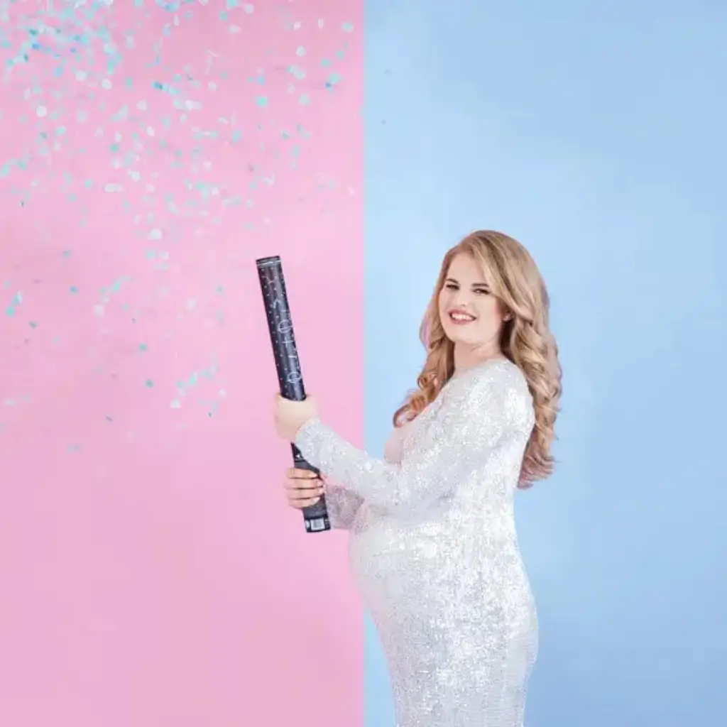 Canon à confettis Géant Gender Reveal Bleu 