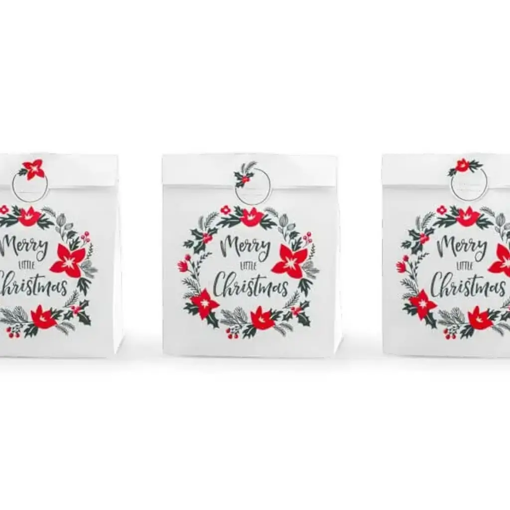 Sachet cadeau Merry Little Christmas (3 pièces)