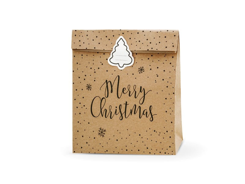 garaje Inyección Desalentar Merry Christmas bolsa de papel kraft de regalo (3 piezas) - Sparklers Club
