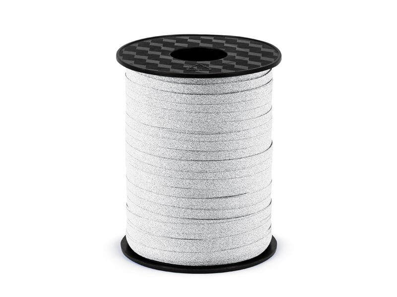 Ruban argent mat pailleté 225 mètres 