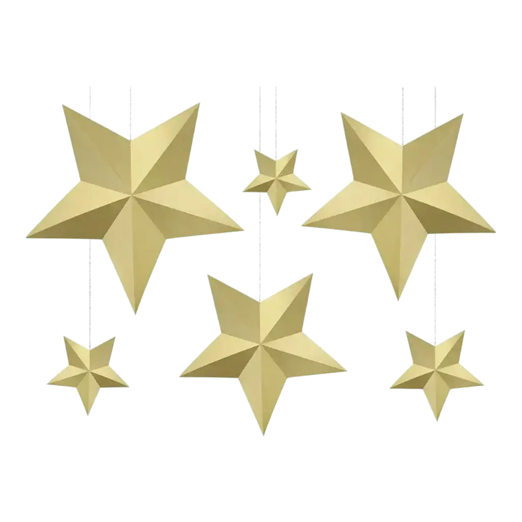 Décoration étoiles dorées (6 pièces) 