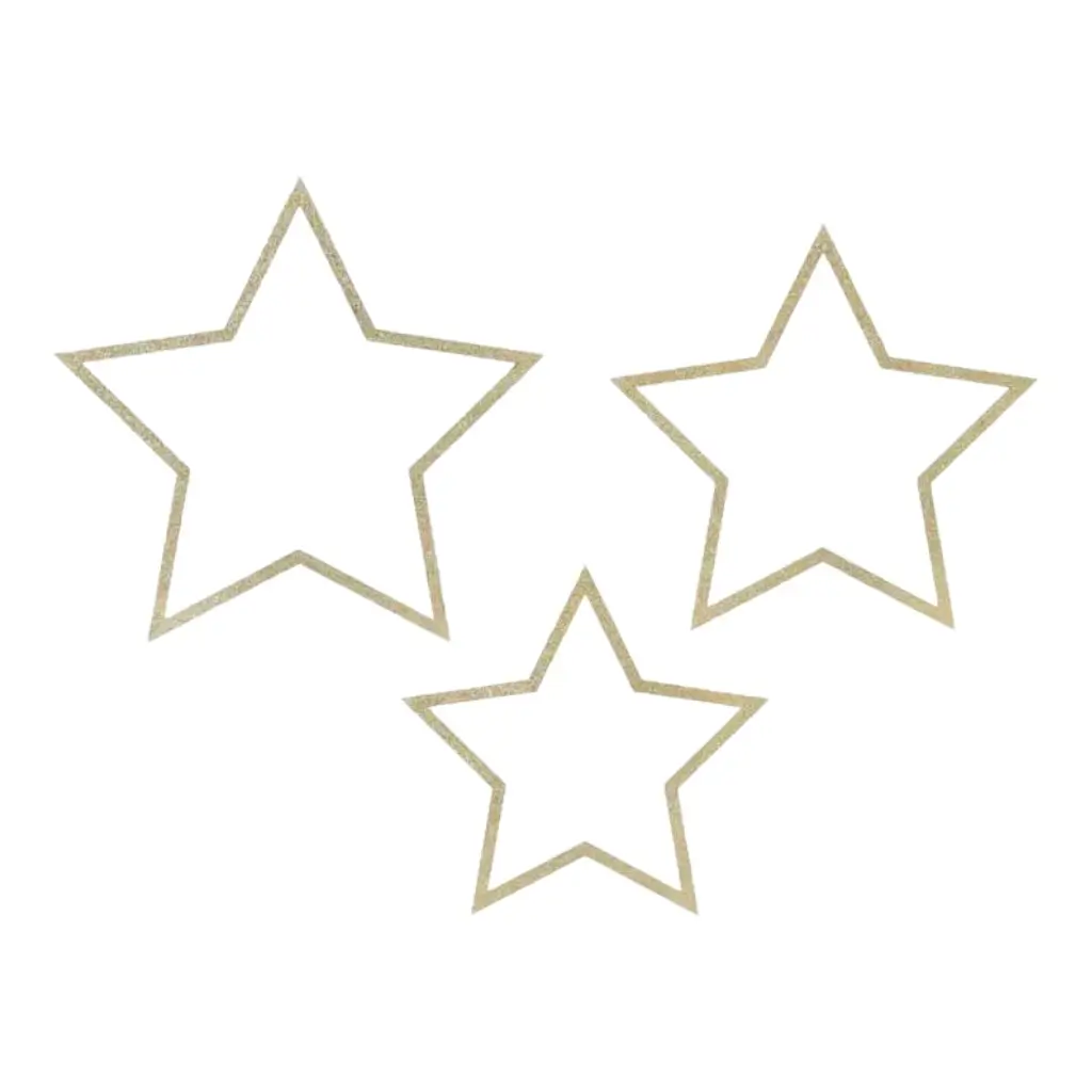 Décoration en bois étoile (3 pièces)