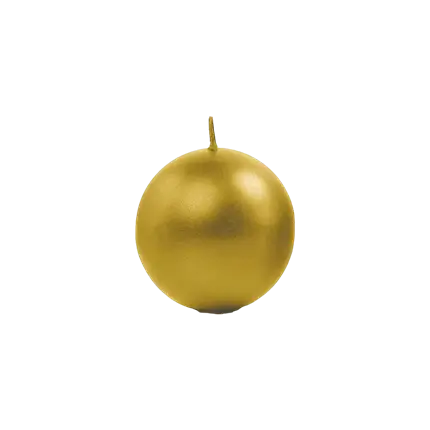 Bougie ronde métallique Or ø 6cm