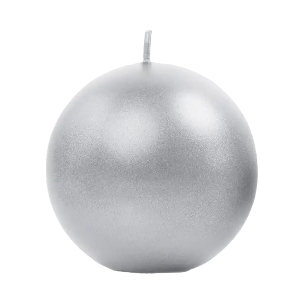 Bougie ronde métallique argent ø 8cm