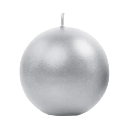 Bougie ronde métallique argent ø 8cm