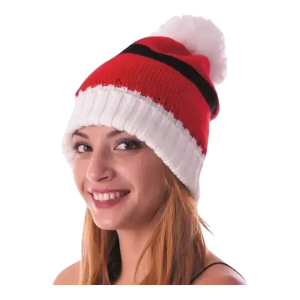 Bonnet de Noël en tricot rouge 