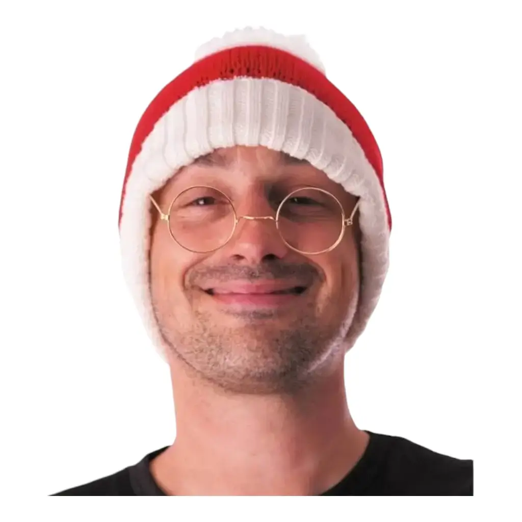 Bonnet de Noël en tricot rouge 