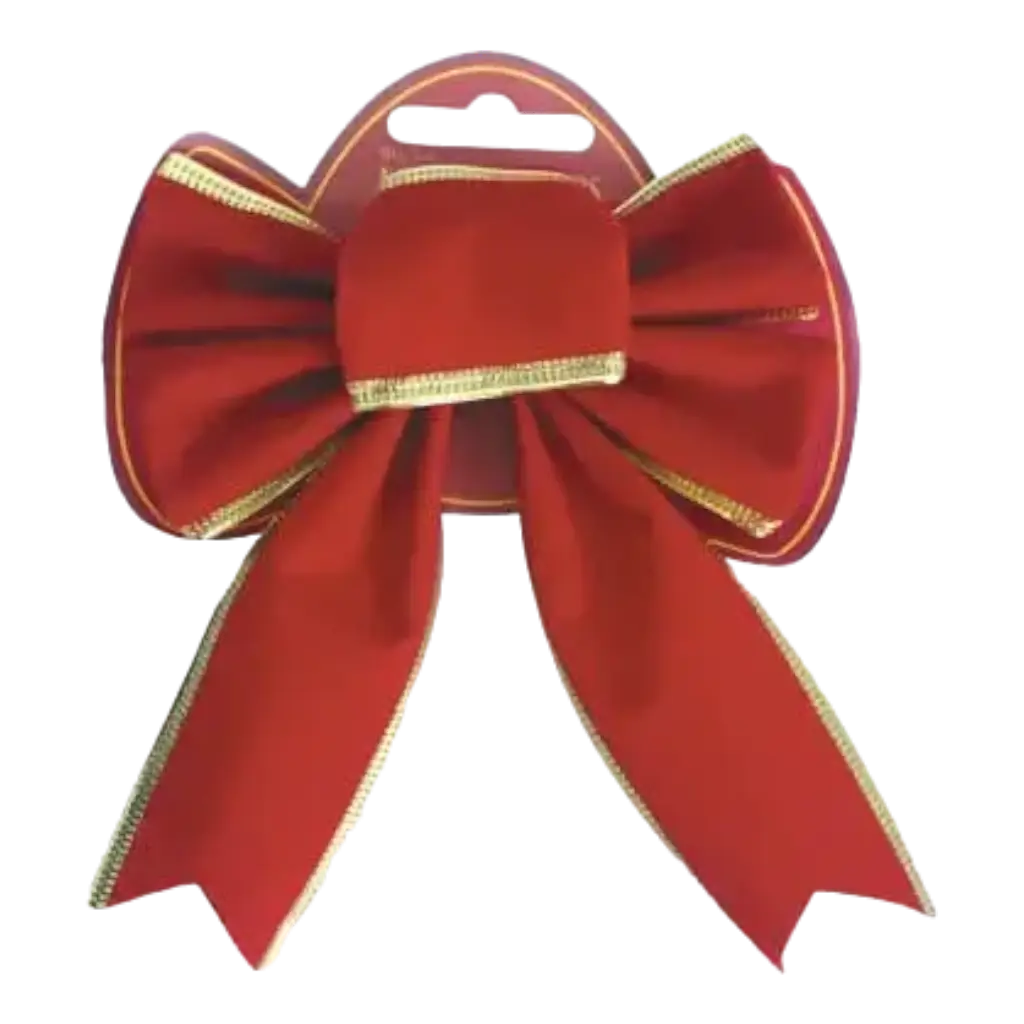 Petit noeud en velours rouge &amp; or