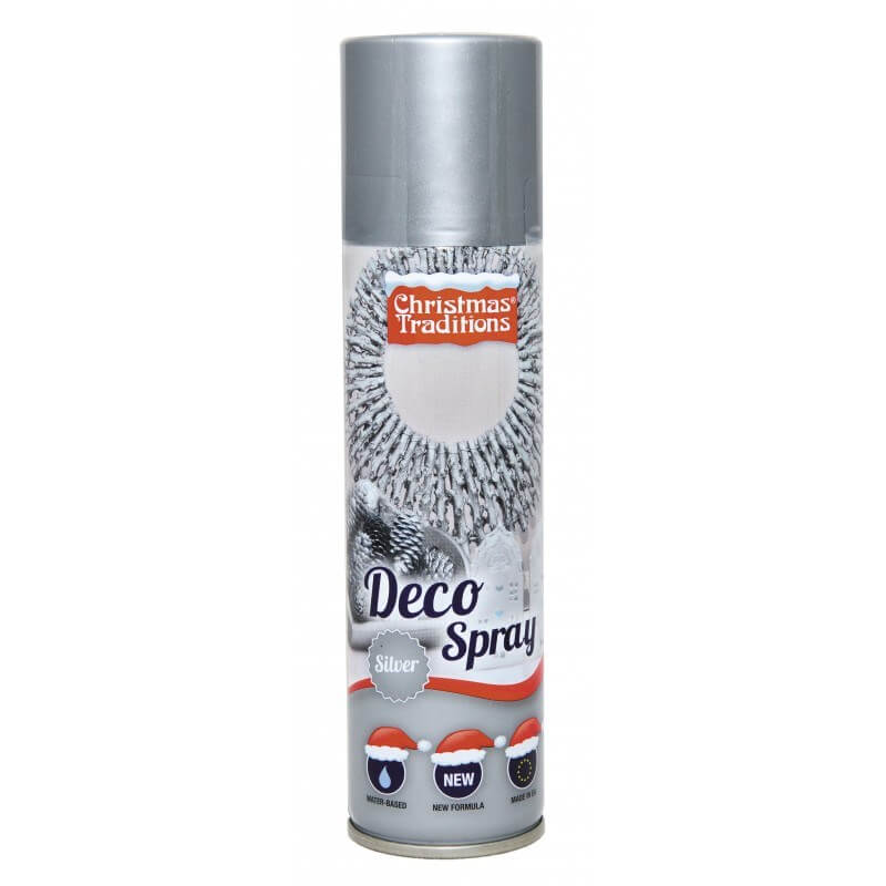 Spray décoration Argent 150ml Décorations de Salle de Noël sur