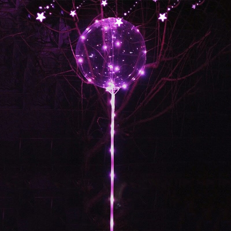 Ballon bulle LED lumineux Rose 