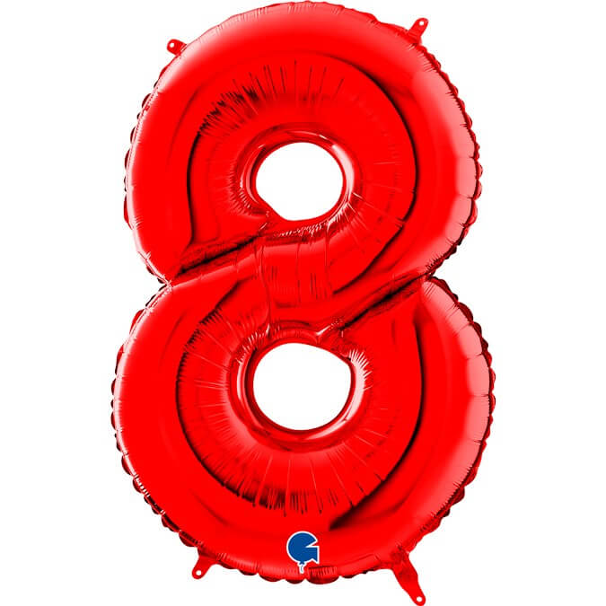 Candela Folat A Forma Di Numero 8 – Rossa, Altezza 5 Cm, Perfetta Per Torte Di Compleanno E Anniversari