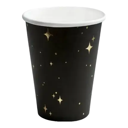 Lot de 6 verres noirs motif or 