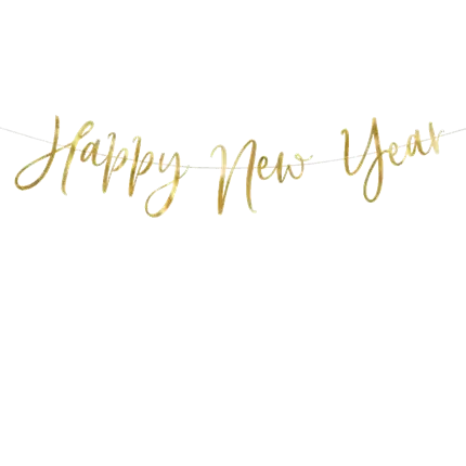 Guirlande Happy New Year Script Or