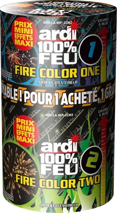 Feu d&#39;Artifice Compact ARDI® FIRE COLOR 1 &amp; 2 - Boîte de 2 feux / 31 Tirs