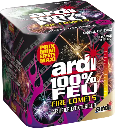 Feu d&#39;Artifice Compact ARDI® 100% FEU - FIRE COMETS - 16 Tirs - 30 secondes