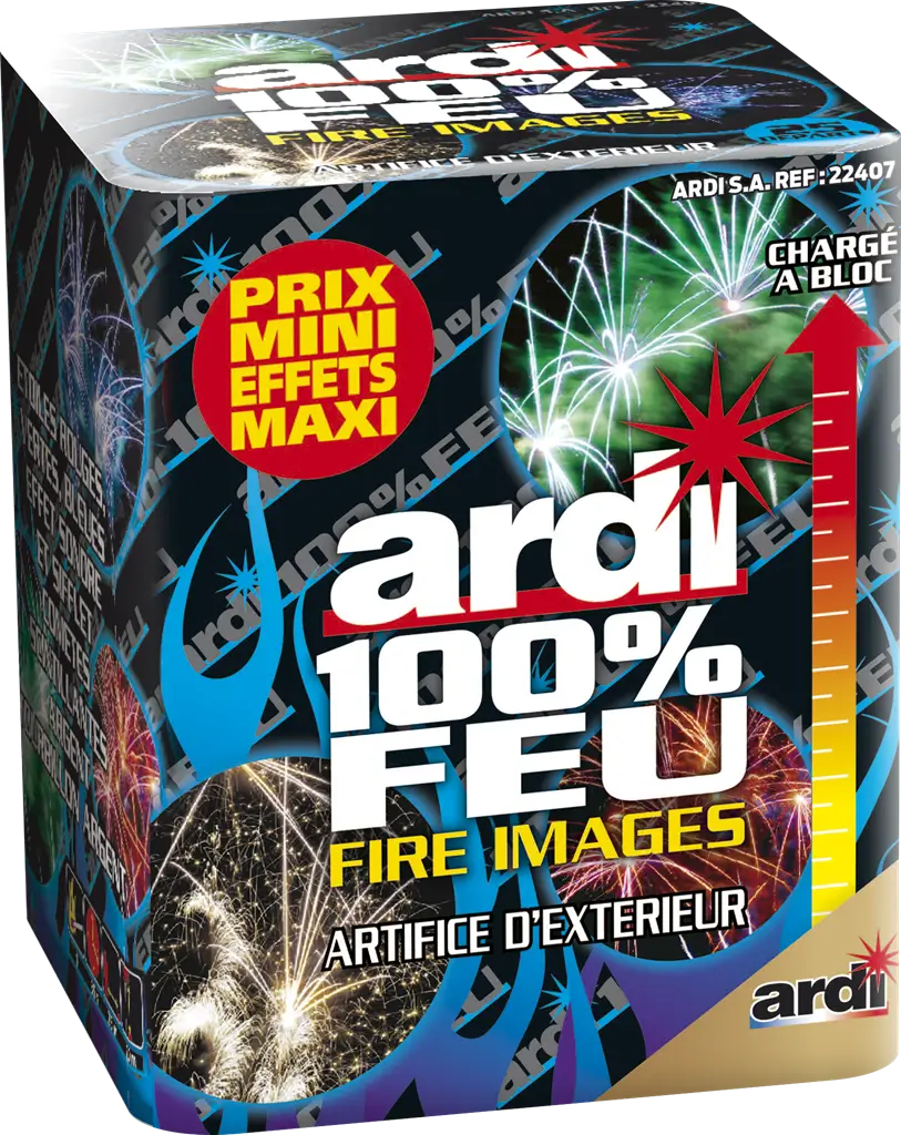 Feu d&#39;Artifice Compact ARDI® 100% FEU - FIRE IMAGES - 25 Tirs - 35 secondes
