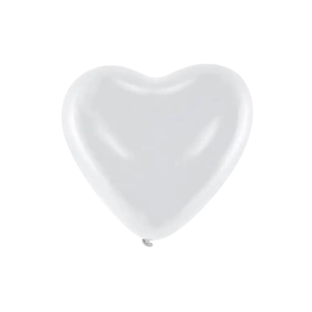 Lot de 100 Ballons Coeur Blanc Pastel 