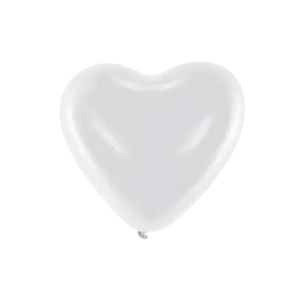 Lot de 100 Ballons Coeur Blanc Pastel