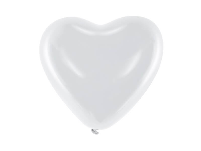 Ballon Coeur Blanc Pastel (Lot de 6) 