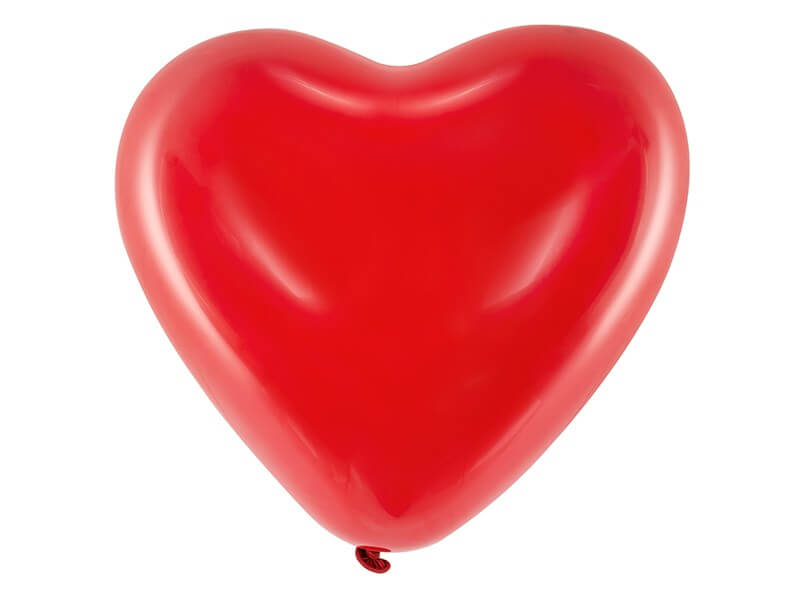 Ballon Coeur Rouge Pastel 40cm (Lot de 6) 