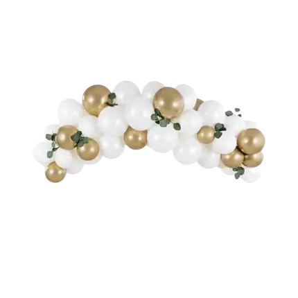Arche de ballons Or et Blanc 
