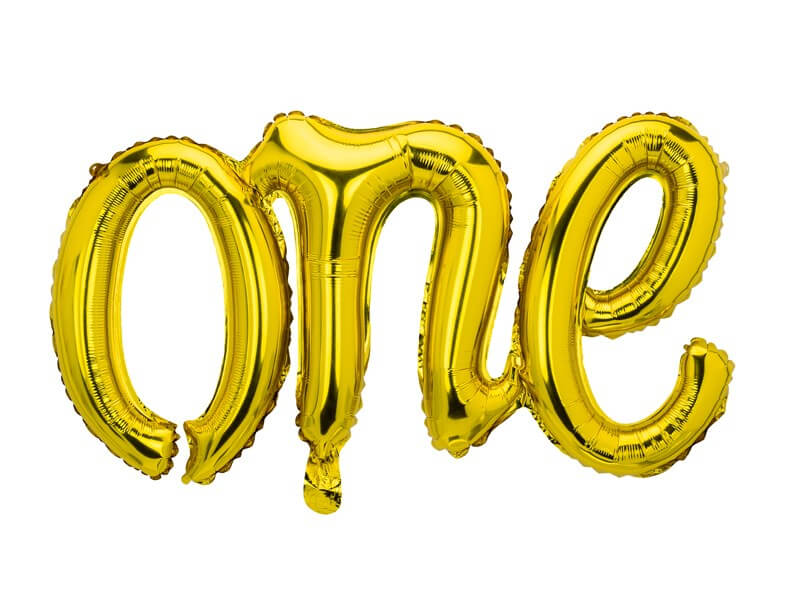 BALLON MÉTALLIQUE ONE OR 66x37cm