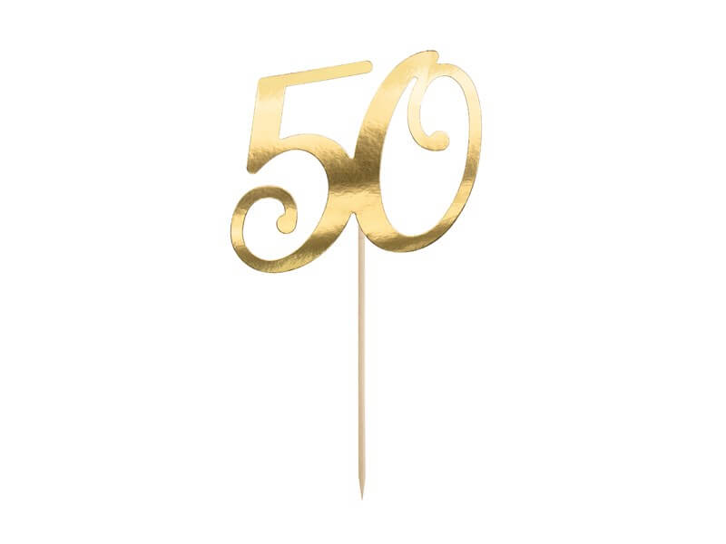 Décoration pour Gâteau 50 couleur Or 