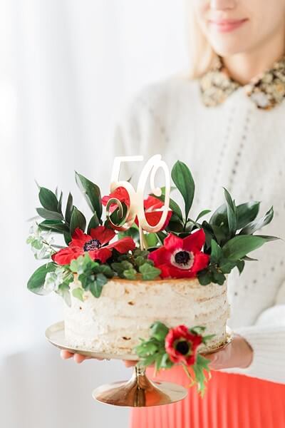 Décoration pour Gâteau 50 couleur Or 
