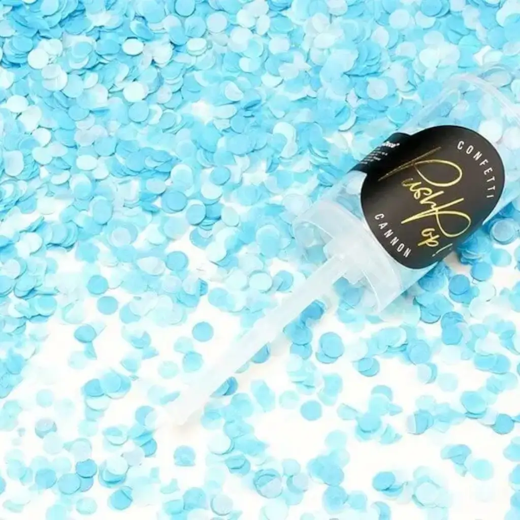 Confettis push pop Bleu 